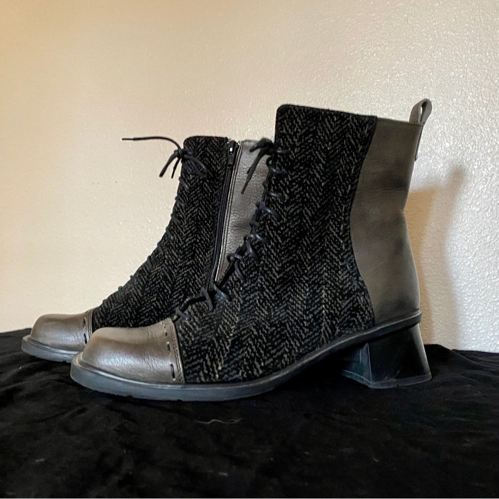 Naot Black & Brown Suede and Leather Boots
